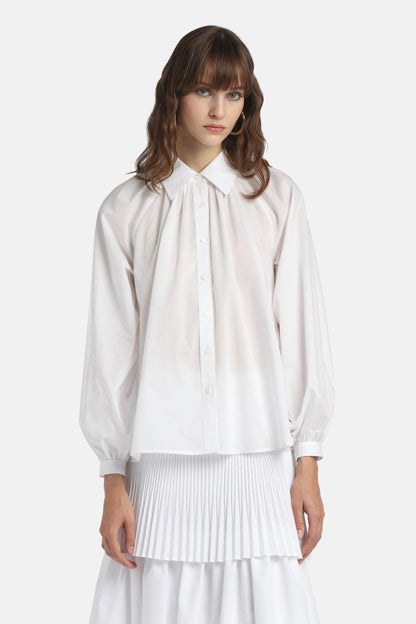 Luisa Spagnoli Bianco Women Baltana - Ruched Shirt SKU: BALTANA_0201 Image 01