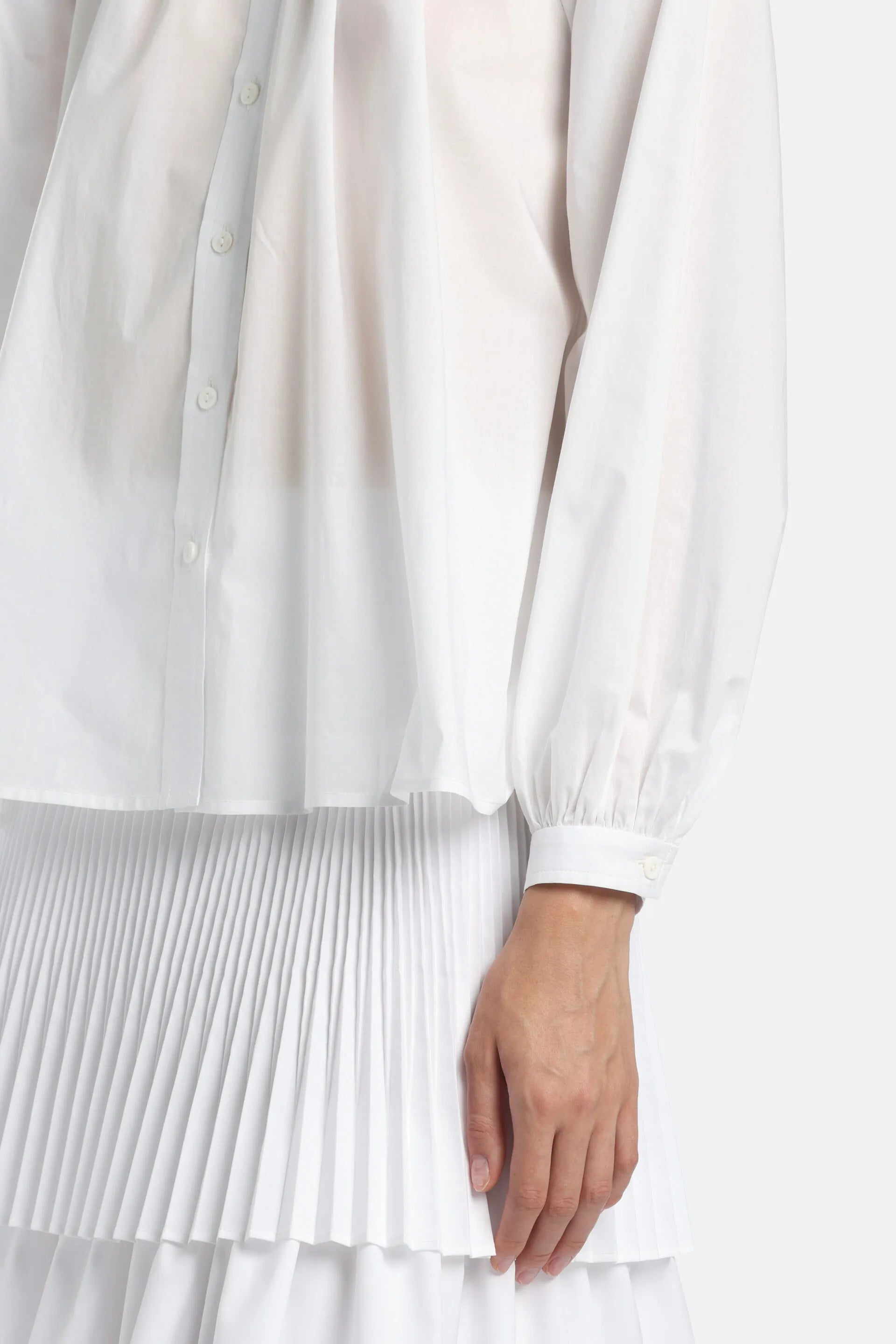 Luisa Spagnoli Bianco Women Baltana - Ruched Shirt SKU: BALTANA_0201 Image 03