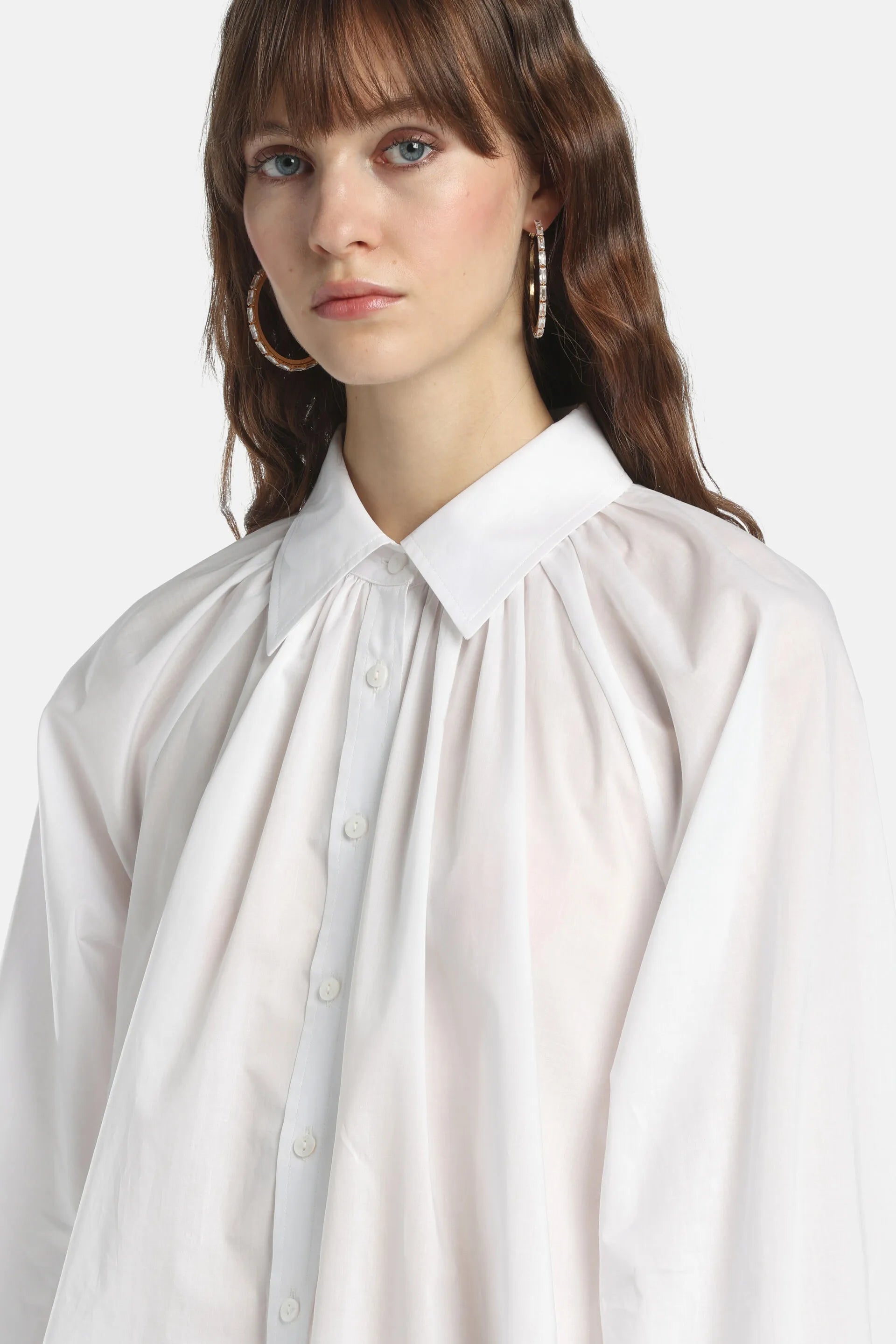 Luisa Spagnoli Bianco Women Baltana - Ruched Shirt SKU: BALTANA_0201 Image 04
