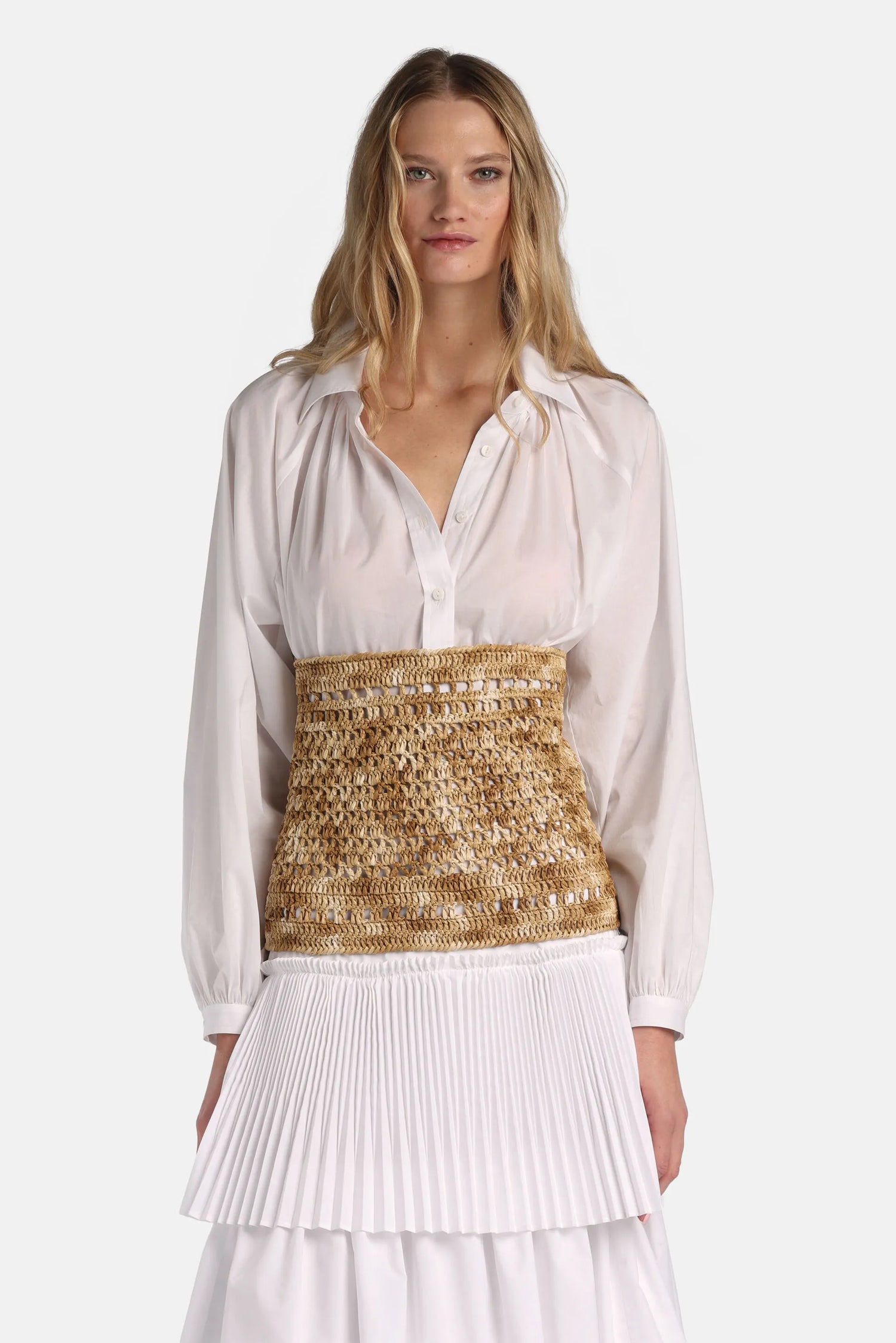 Luisa Spagnoli Bianco Women Baltana - Ruched Shirt SKU: BALTANA_0201 Image 05