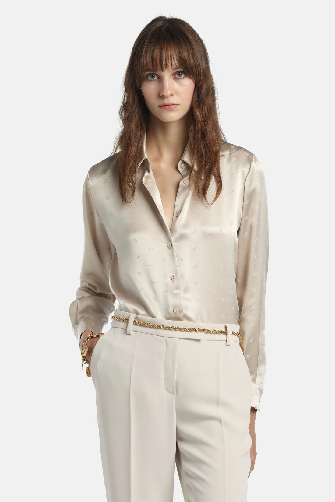 Luisa Spagnoli_Butter_Baronetto - Pure Silk Shirt_BARONETTO_1173_01