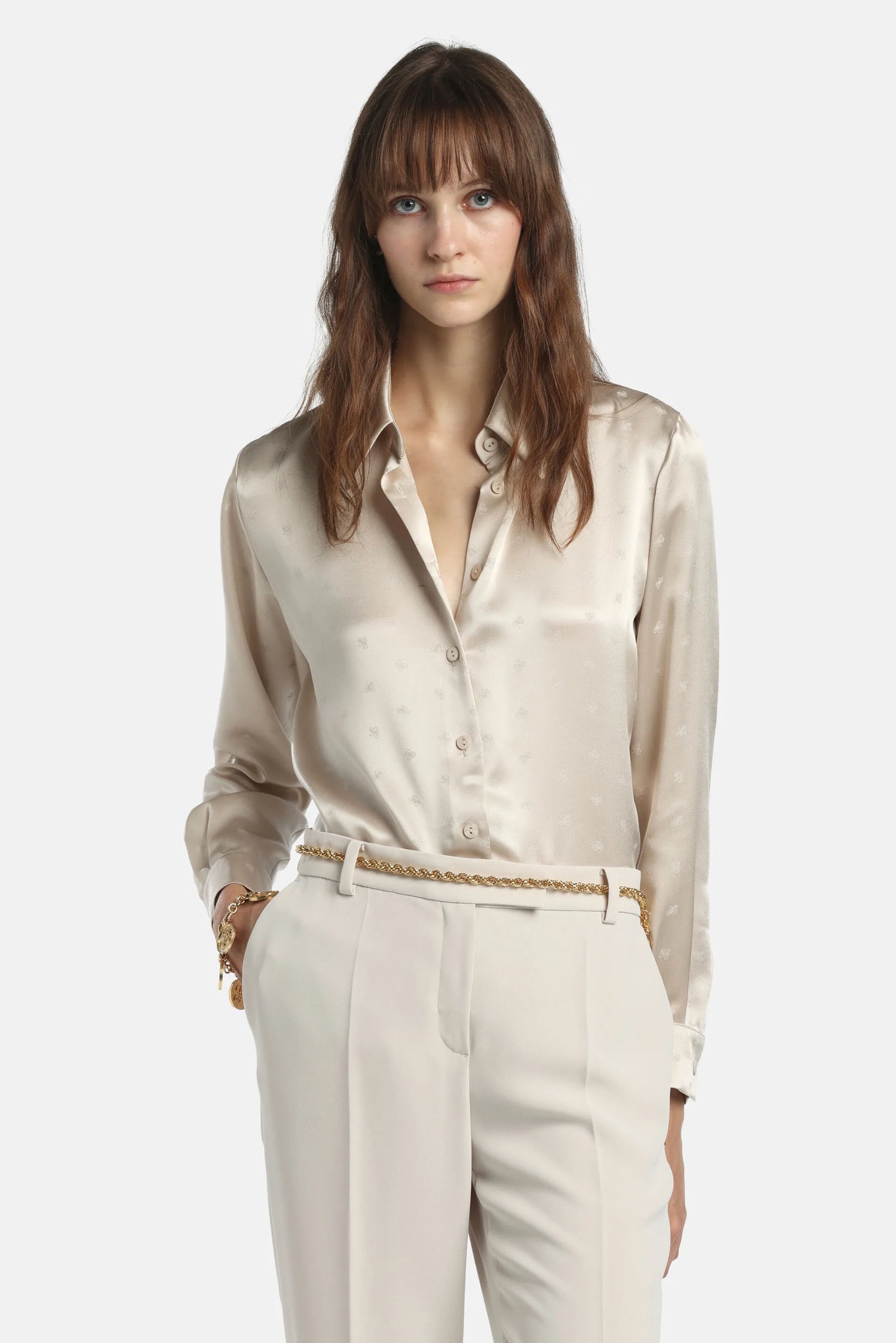 Luisa Spagnoli_Butter_Baronetto - Pure Silk Shirt_BARONETTO_1173_01