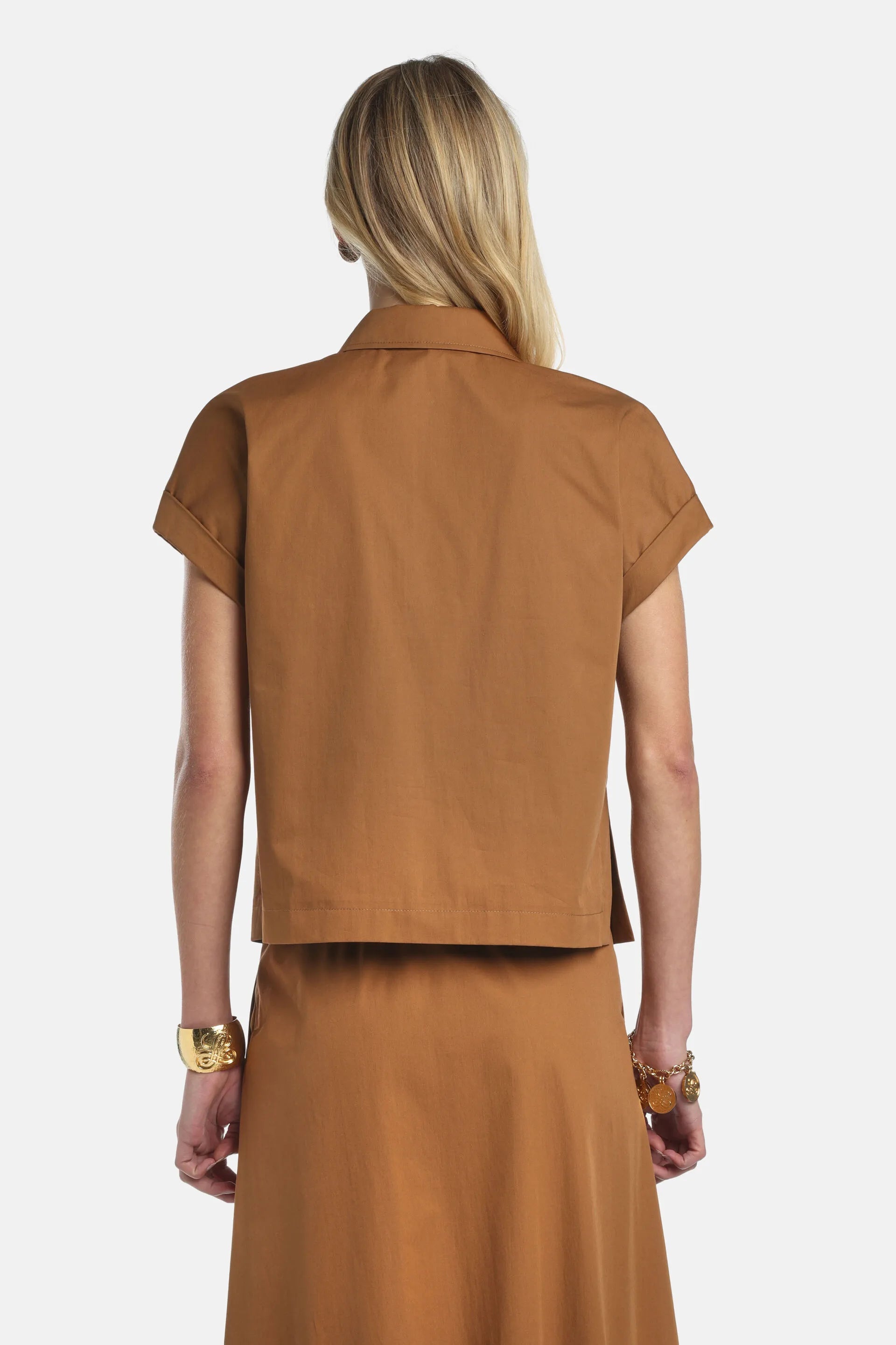 Luisa Spagnoli_Tobacco_Bassista - Blouse With Gold Buttons_BASSISTA_2217_02