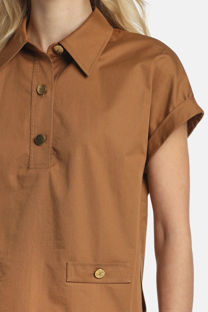 Luisa Spagnoli_Tobacco_Bassista - Blouse With Gold Buttons_BASSISTA_2217_04