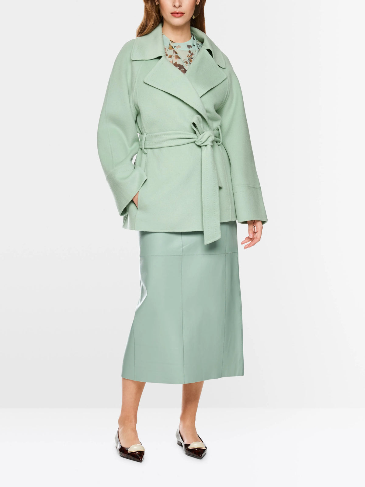 Marc Cain Silt Green Women Short Wool Coat SKU: BC 12.04 W33_505 Image 01