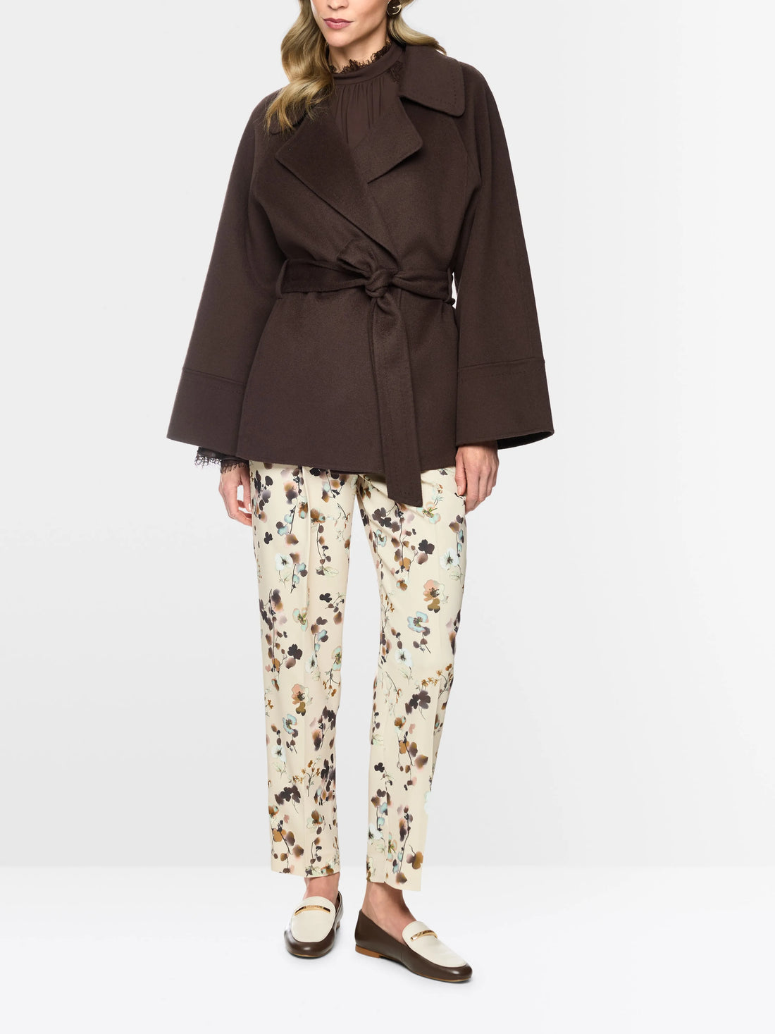 Marc Cain Seal Brown Women Short Wool Coat SKU: BC 12.04 W33_697 Image 01