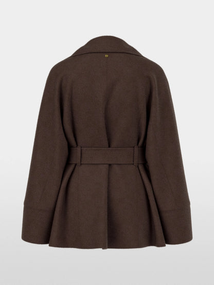Marc Cain Seal Brown Women Short Wool Coat SKU: BC 12.04 W33_697 Image 07