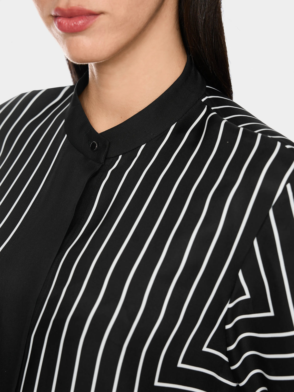 Marc Cain Black And White Women Midi Dress with Graphic Pattern SKU: BC 21.10 W18_910 Image 03