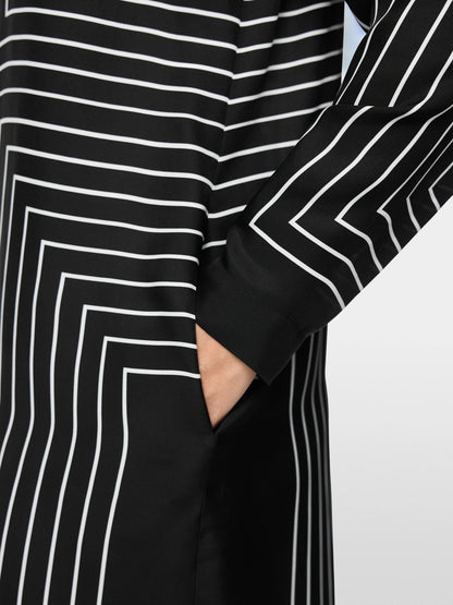 Marc Cain Black And White Women Midi Dress with Graphic Pattern SKU: BC 21.10 W18_910 Image 04