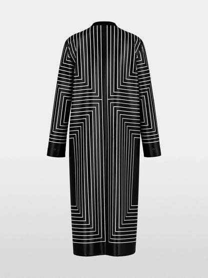 Marc Cain Black And White Women Midi Dress with Graphic Pattern SKU: BC 21.10 W18_910 Image 08