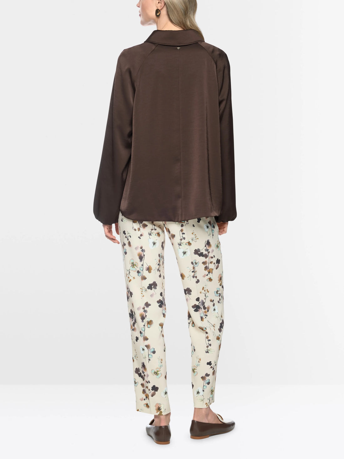 Marc Cain Seal Brown Women Flared Jacket in Shiny Material SKU: BC 31.16 W60_697 Image 02