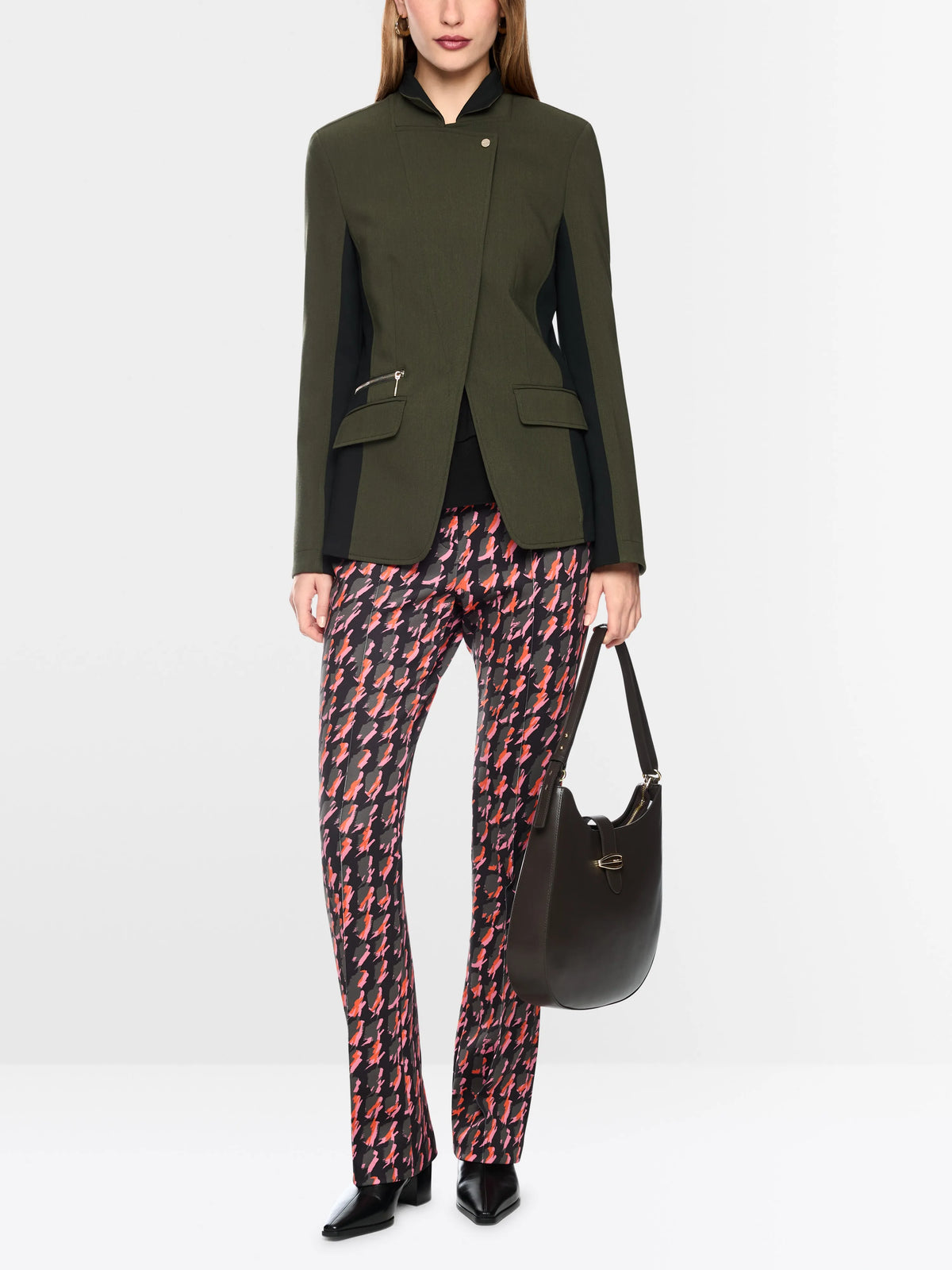 Marc Cain Forest Night New Women Blazer with Contrasting Stripes SKU: BC 31.21 W59_599 Image 01