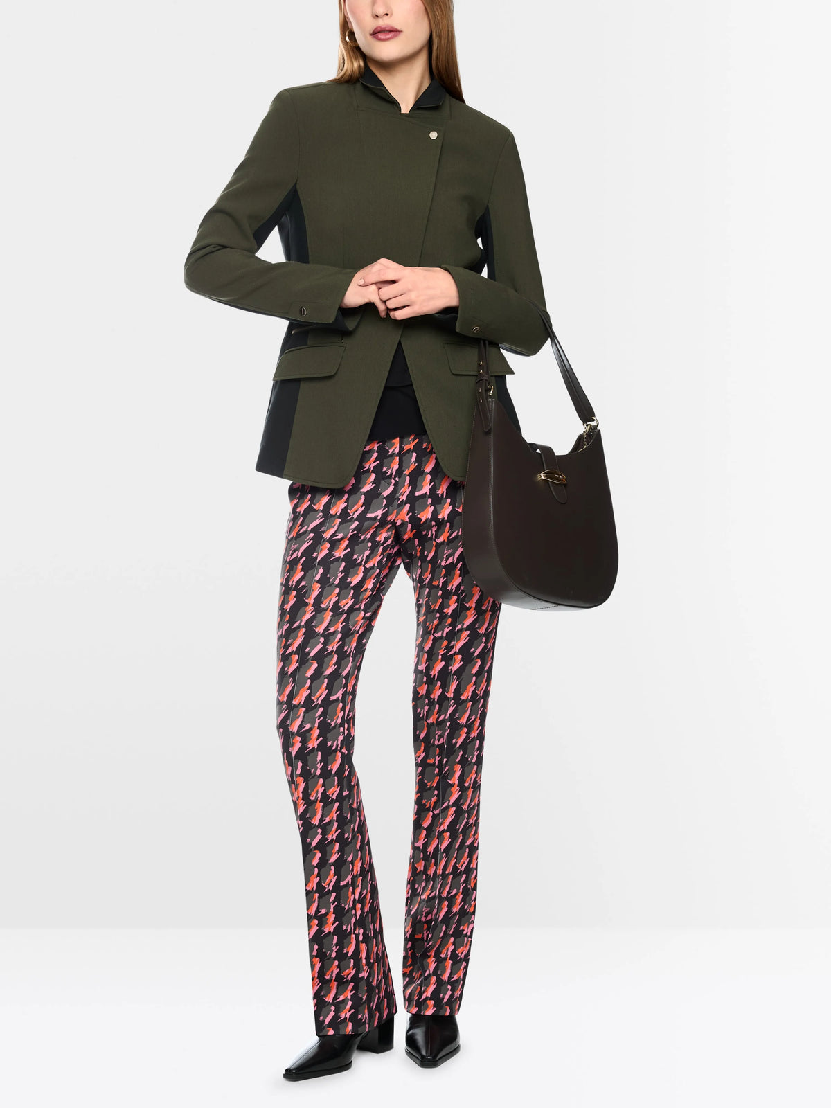 Marc Cain Forest Night New Women Blazer with Contrasting Stripes SKU: BC 31.21 W59_599 Image 05