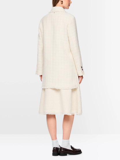 Marc Cain Off-White Women BouclŽ Jacket with Fringing SKU: BC 31.22 W04_110 Image 02