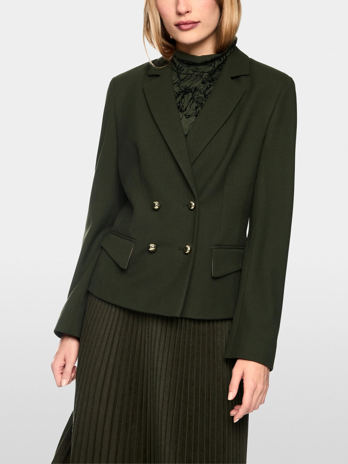 Marc Cain Forest Night New Women Fitted Double-Breasted Blazer SKU: BC 34.29 W29_599 Image 07
