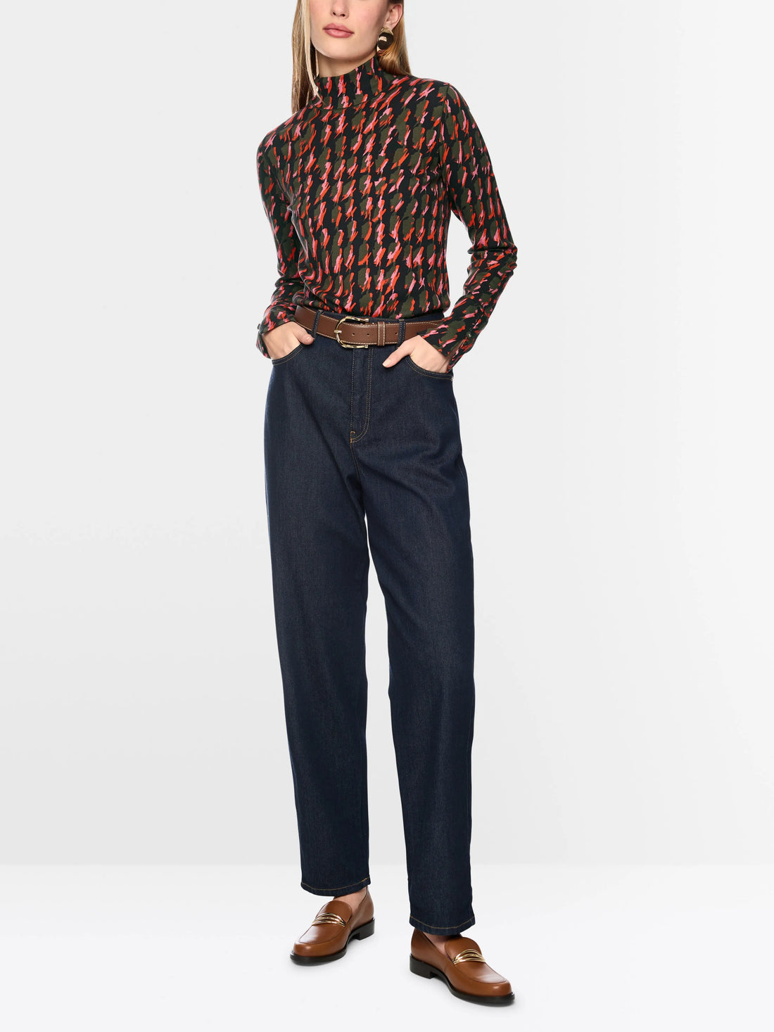 Marc Cain Tigerlily Women Shirt with Abstract Houndstooth Pattern SKU: BC 48.62 J13_484 Image 01