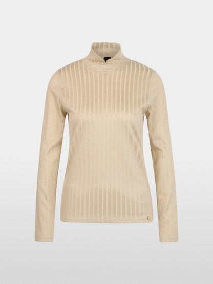 Marc Cain Tannin Women Lurex Ribbed Shirt with Stand-Up Collar SKU: BC 48.70 J21_620 Image 07