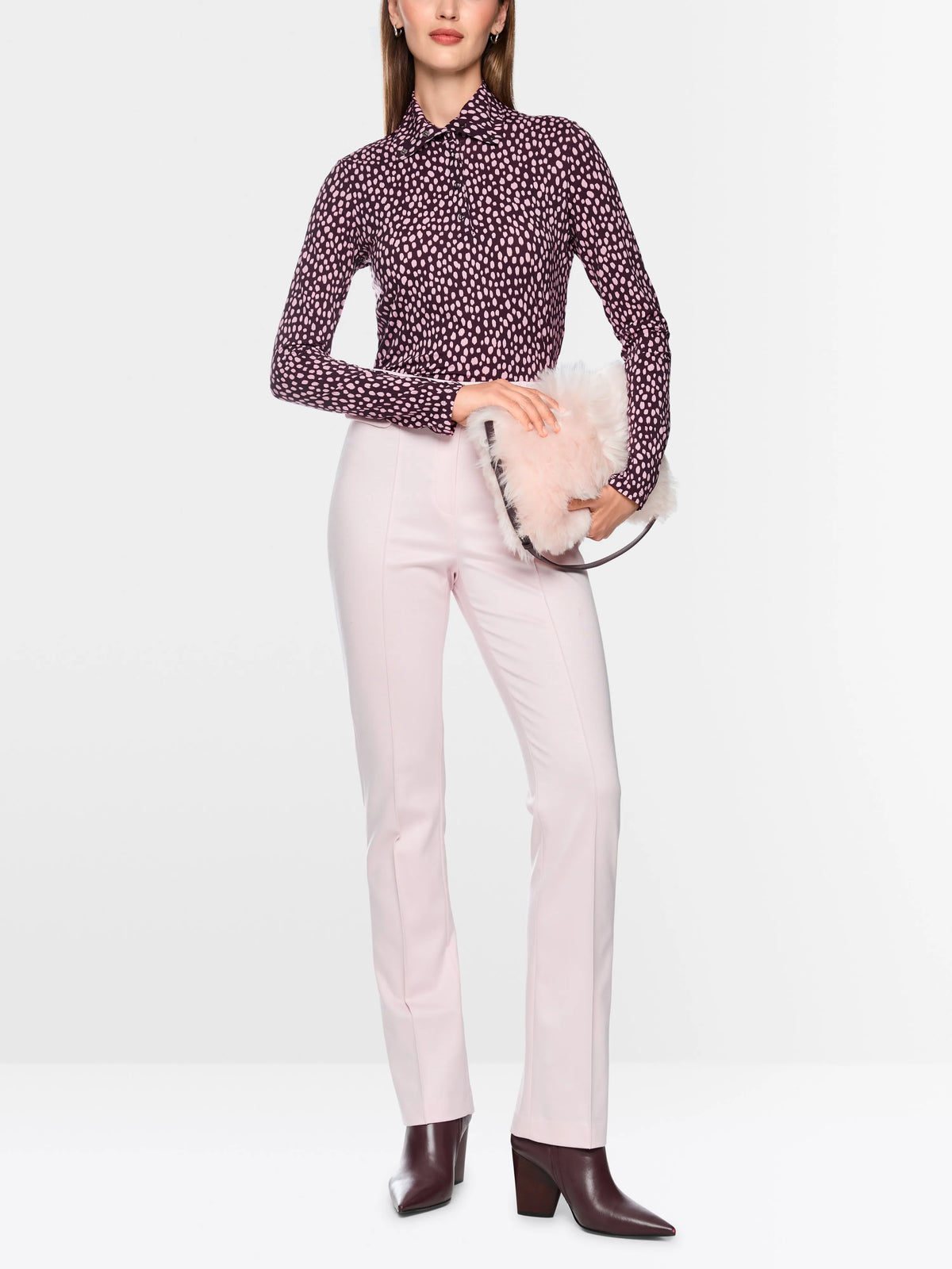 Marc Cain Winetasting Women Long-Sleeved Shirt with Polka Dot Print SKU: BC 48.76 J26_296 Image 01