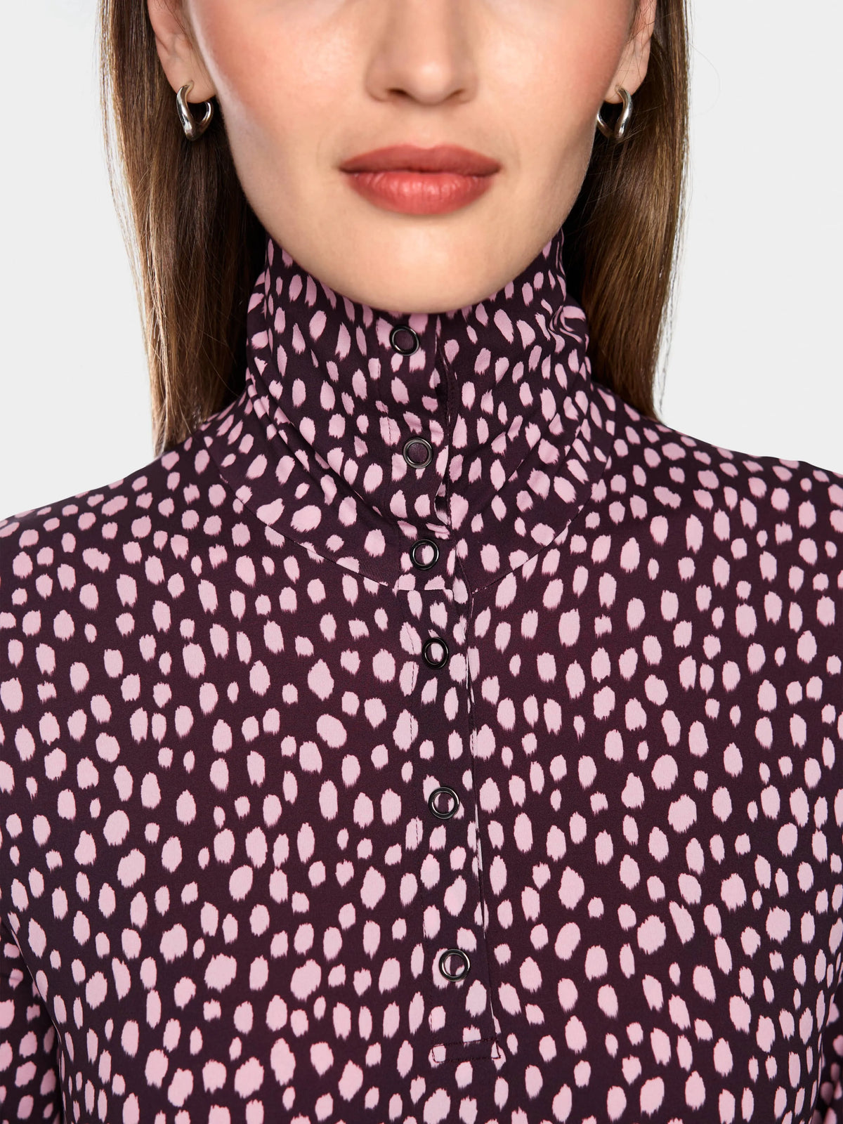 Marc Cain Winetasting Women Long-Sleeved Shirt with Polka Dot Print SKU: BC 48.76 J26_296 Image 03