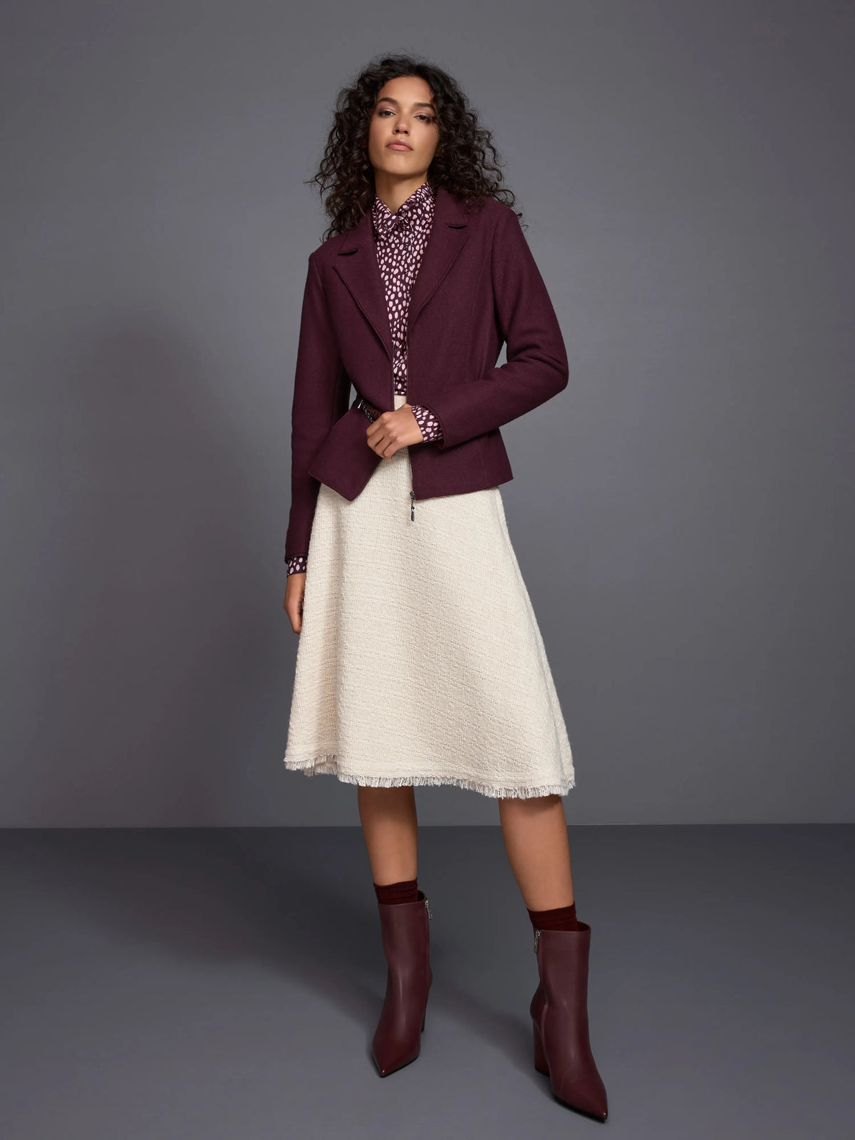 Marc Cain Winetasting Women Long-Sleeved Shirt with Polka Dot Print SKU: BC 48.76 J26_296 Image 08
