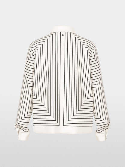 Marc Cain White And Black Women Geometric Blouse in a Silk Blend SKU: BC 51.12 W18_190 Image 08