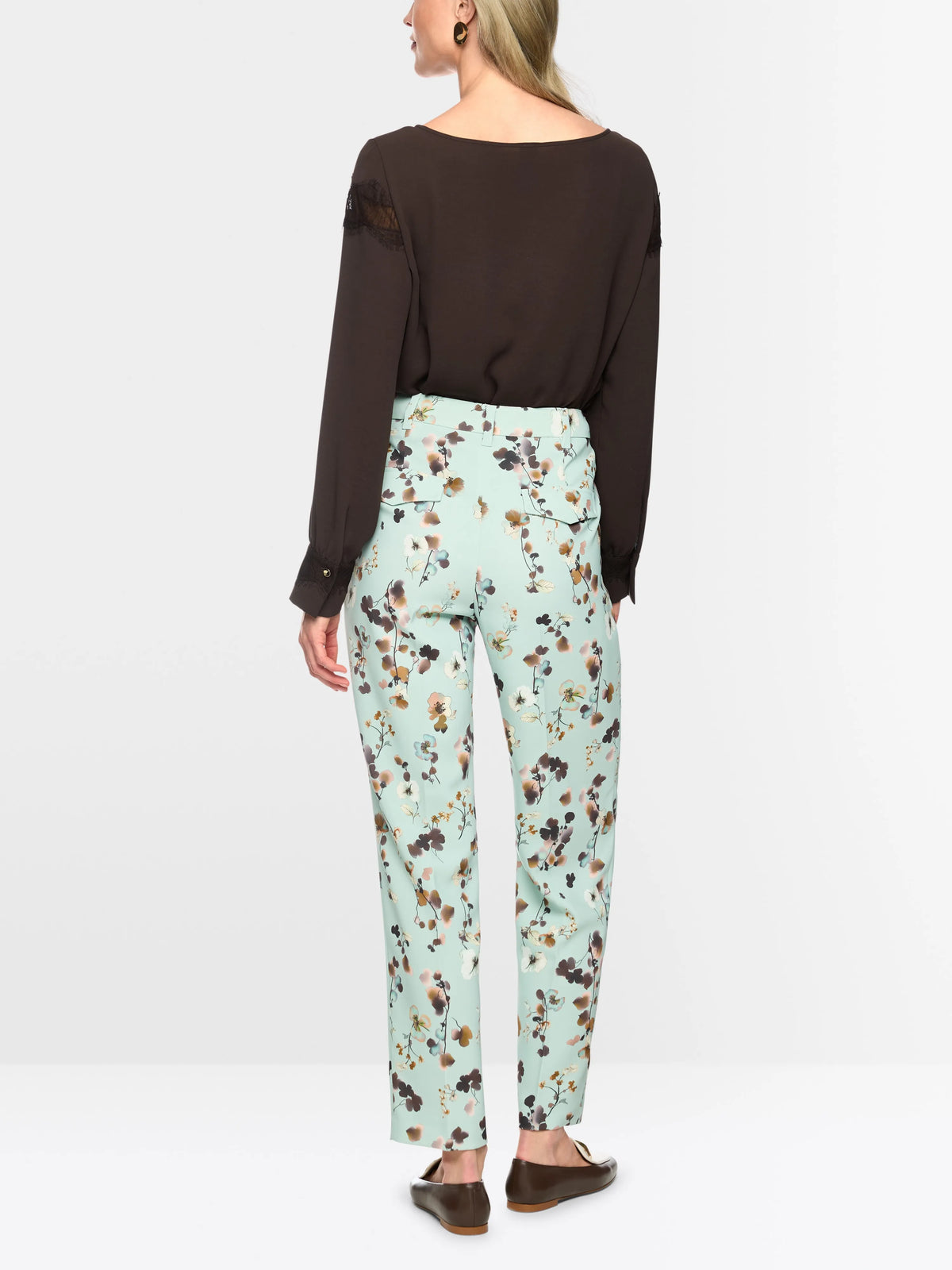 Marc Cain Seal Brown Women Elegant Blouse with Lace SKU: BC 51.22 W90_697 Image 02
