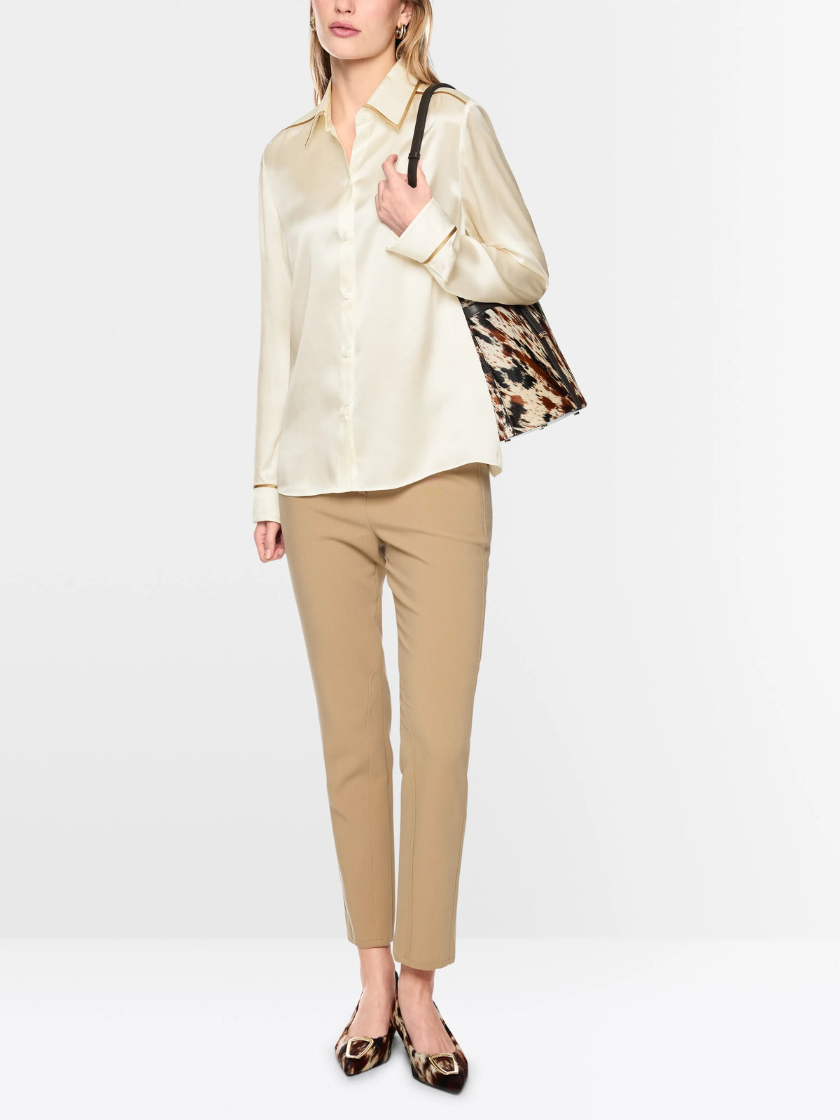 Marc Cain Off-White Women Luxurious Silk Blouse SKU: BC 51.27 W55_110 Image 01