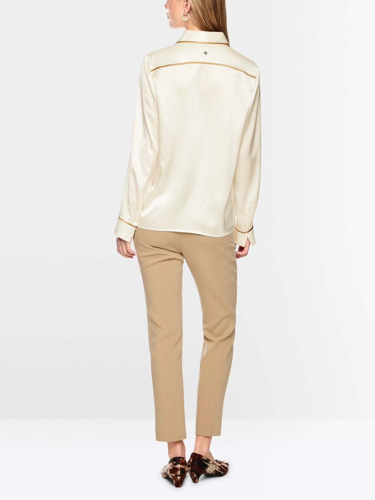 Marc Cain Off-White Women Luxurious Silk Blouse SKU: BC 51.27 W55_110 Image 02