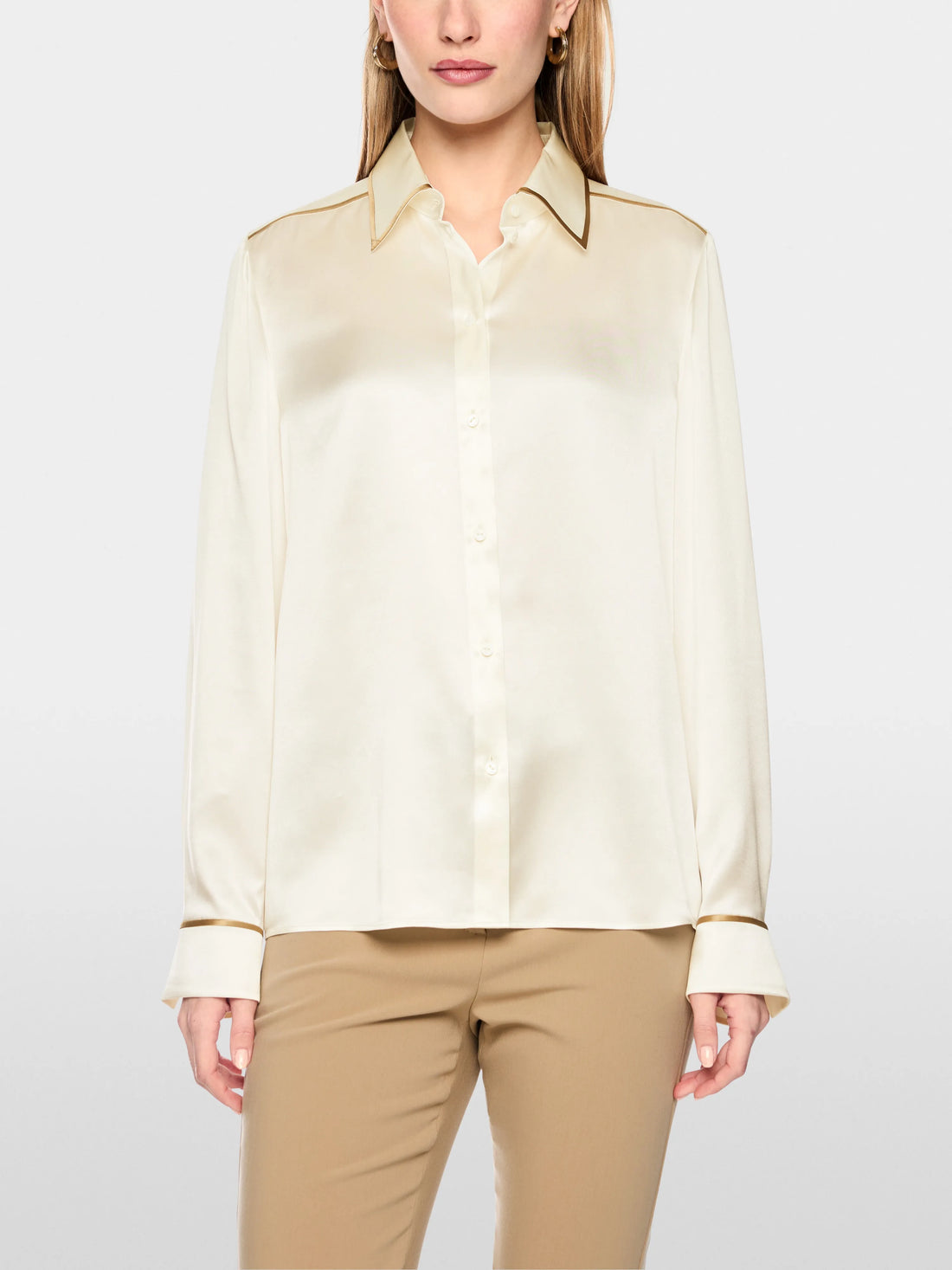 Marc Cain Off-White Women Luxurious Silk Blouse SKU: BC 51.27 W55_110 Image 05