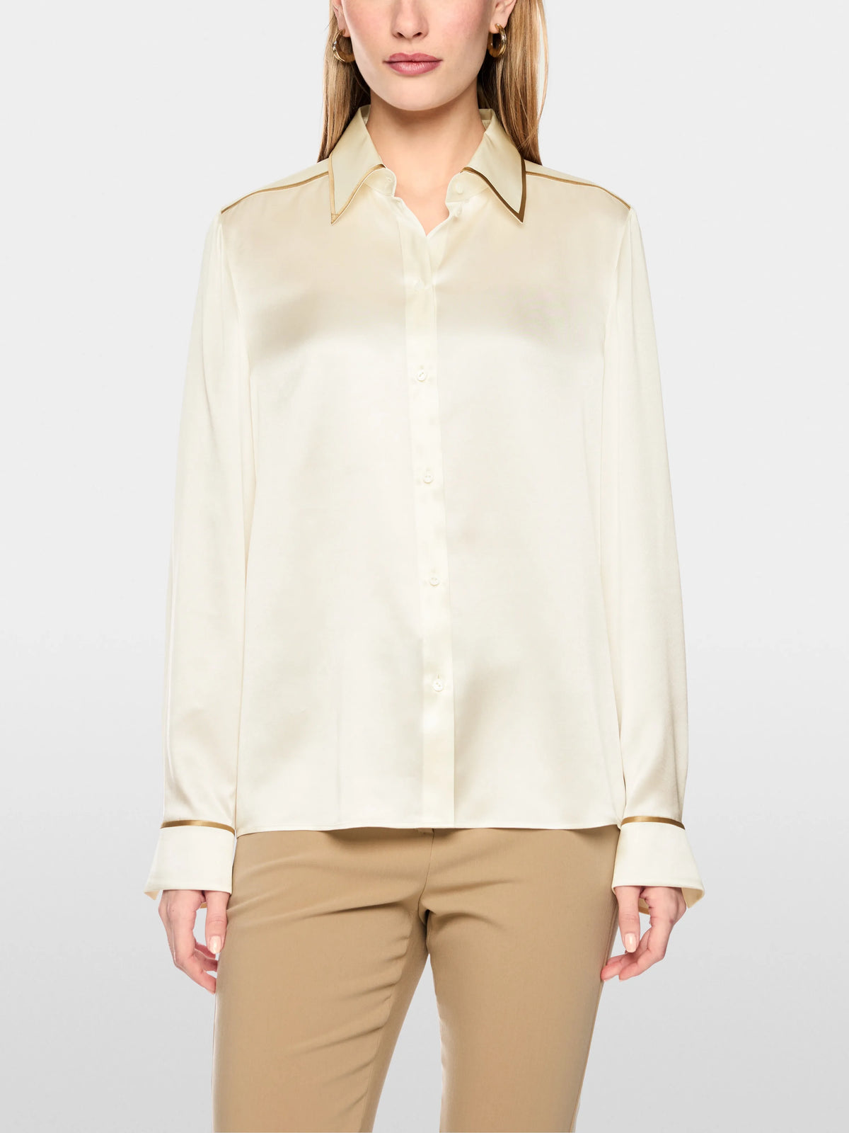 Marc Cain Off-White Women Luxurious Silk Blouse SKU: BC 51.27 W55_110 Image 05