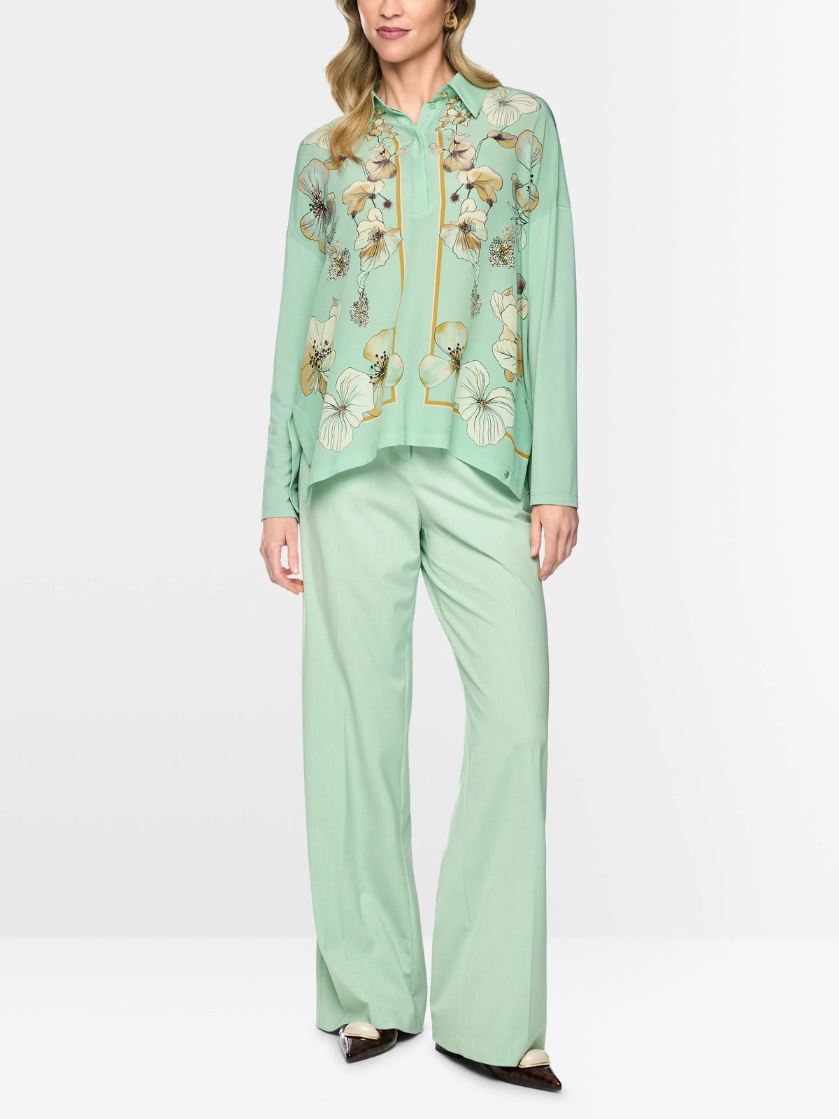 Marc Cain Silt Green Women Shirt Blouse in Blend of Materials SKU: BC 55.04 J43_505 Image 01