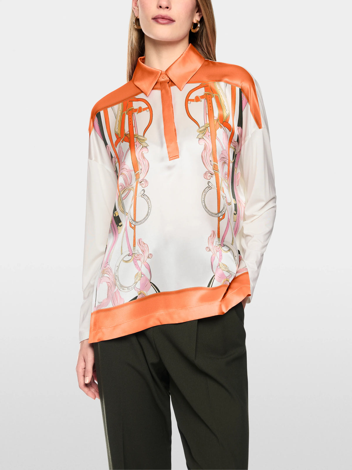 Marc Cain Off-White Women Silk Blend Blouse-Style Shirt SKU: BC 55.04 J44_110 Image 05