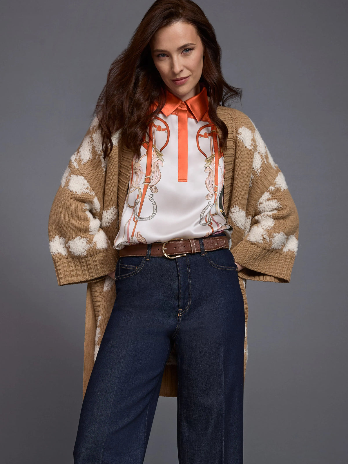 Marc Cain Off-White Women Silk Blend Blouse-Style Shirt SKU: BC 55.04 J44_110 Image 08