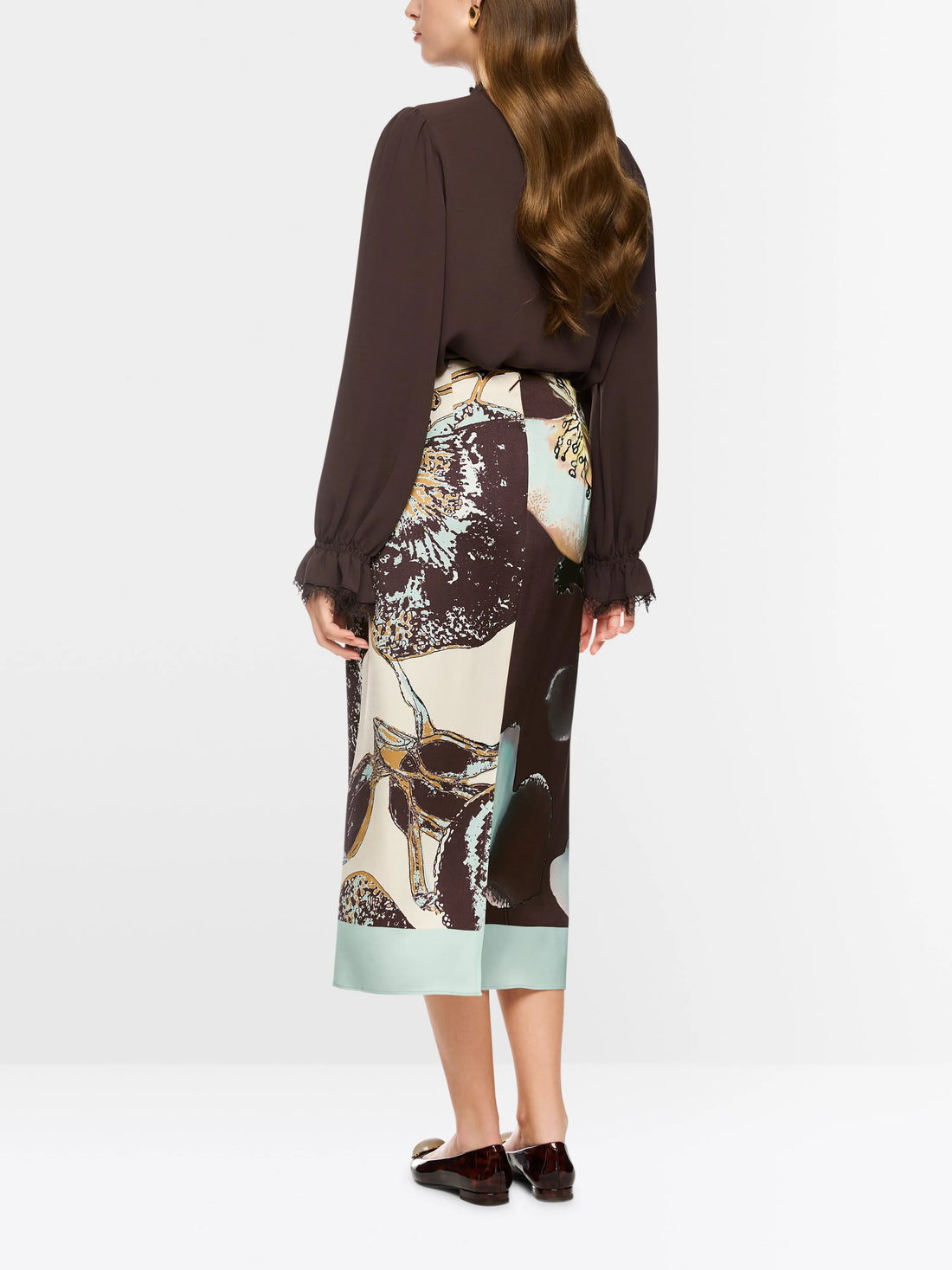 Marc Cain Silt Green Women Calf-Length Printed Skirt SKU: BC 71.11 W53_505 Image 02
