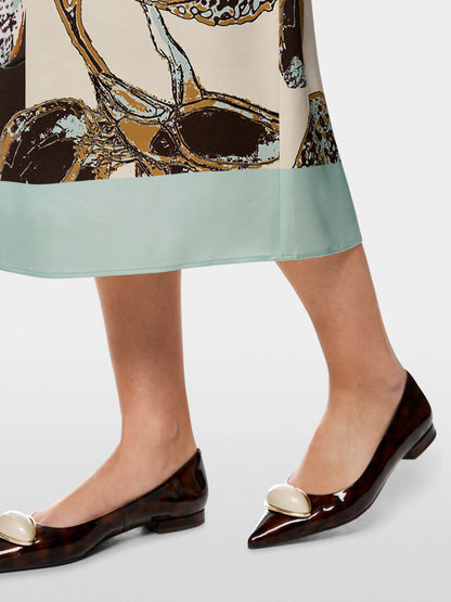 Marc Cain Silt Green Women Calf-Length Printed Skirt SKU: BC 71.11 W53_505 Image 04