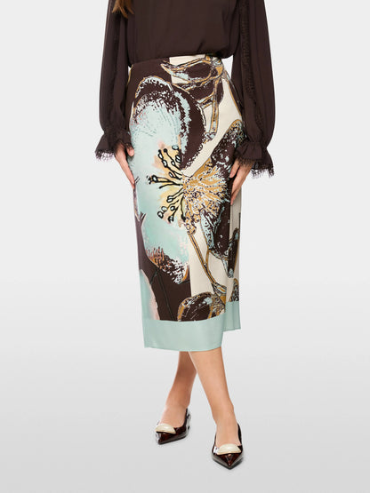 Marc Cain Silt Green Women Calf-Length Printed Skirt SKU: BC 71.11 W53_505 Image 05