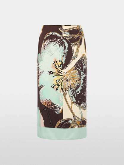 Marc Cain Silt Green Women Calf-Length Printed Skirt SKU: BC 71.11 W53_505 Image 06