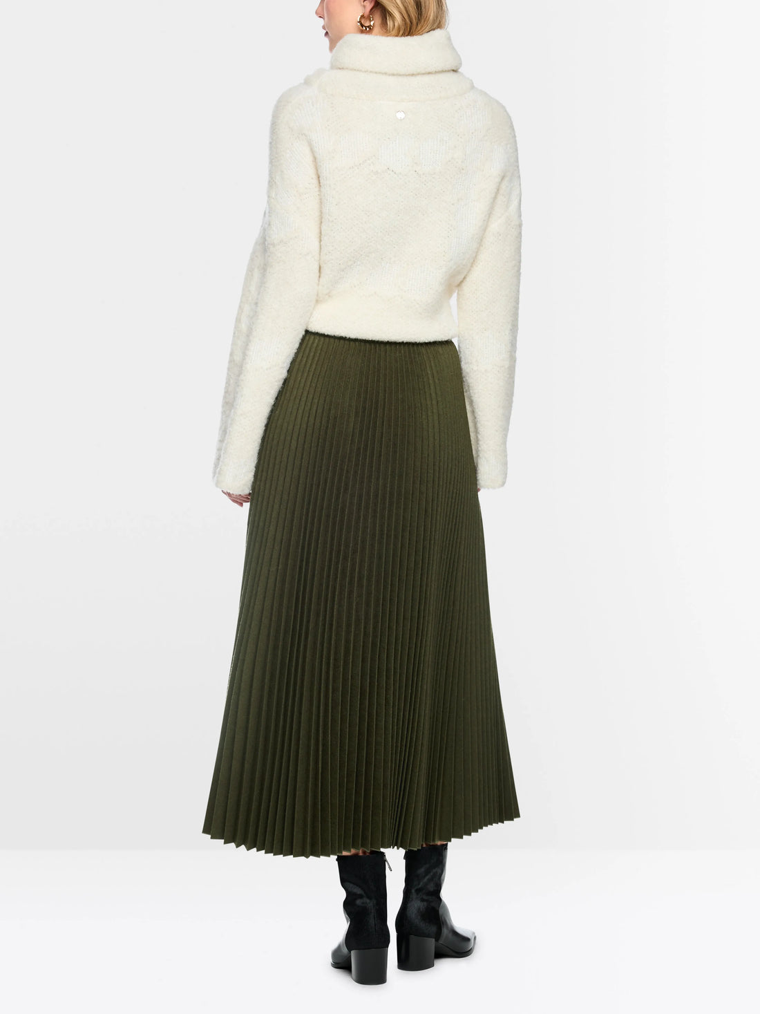 Marc Cain Forest Night New Women Boiled Wool Midi Skirt SKU: BC 71.21 W73_599 Image 02