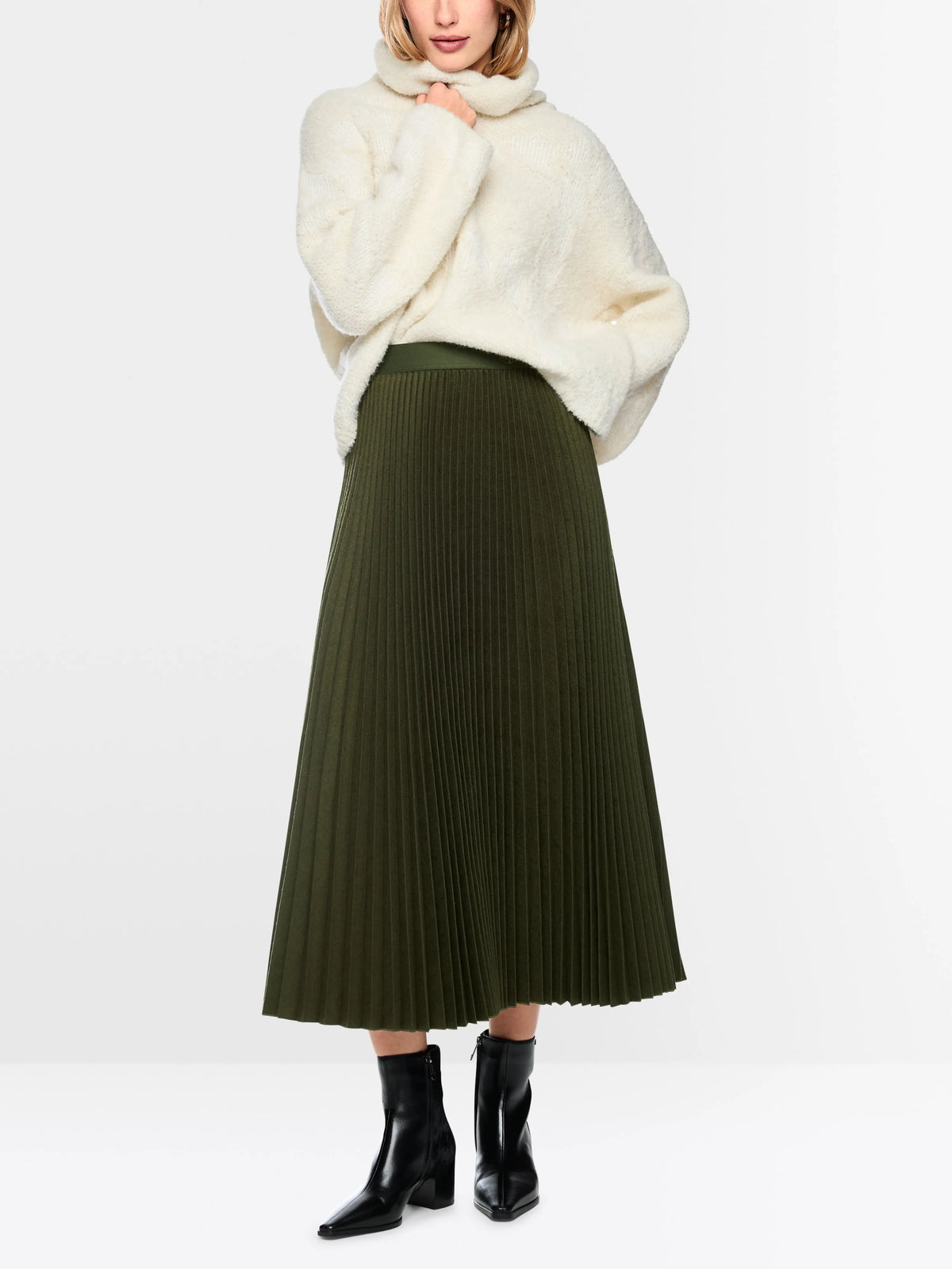 Marc Cain Forest Night New Women Boiled Wool Midi Skirt SKU: BC 71.21 W73_599 Image 05