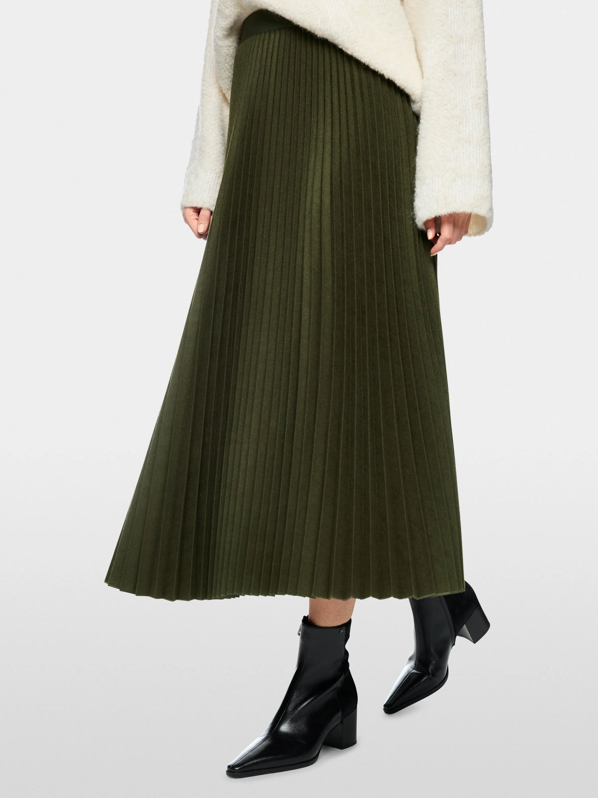 Marc Cain Forest Night New Women Boiled Wool Midi Skirt SKU: BC 71.21 W73_599 Image 06