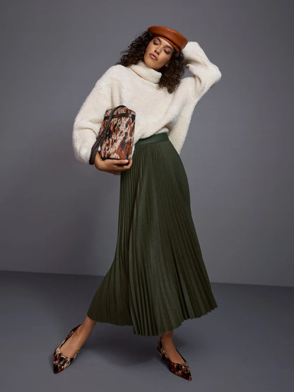 Marc Cain Forest Night New Women Boiled Wool Midi Skirt SKU: BC 71.21 W73_599 Image 09