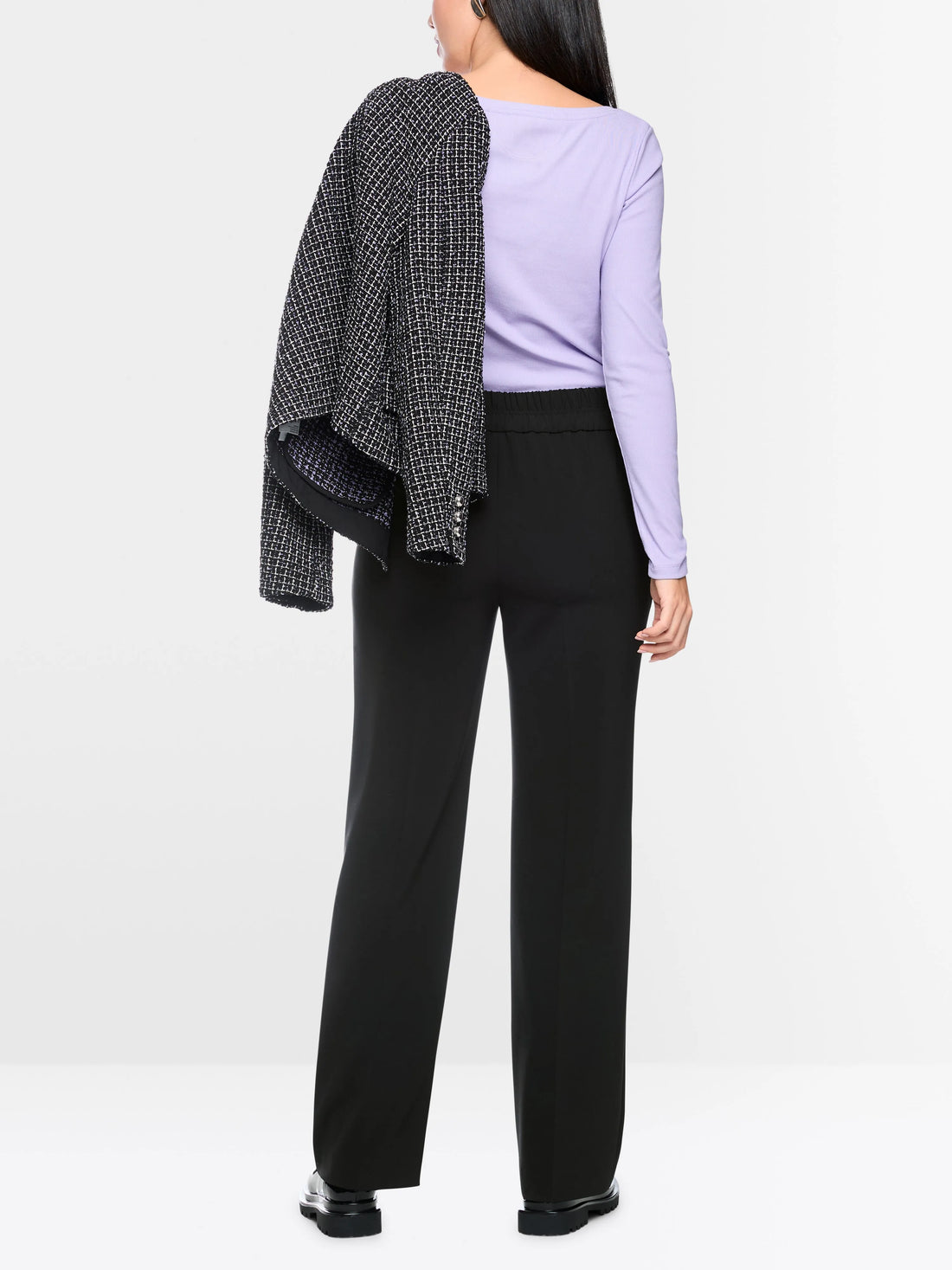 Marc Cain Black New Women WASHINGTON Wide Fit Pull-On Trousers SKU: BC 81.19 W16_900 Image 02
