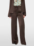 Marc Cain Seal Brown Women WARRI Shiny Fabric Trousers SKU: BC 81.41 W60_697 Image 05