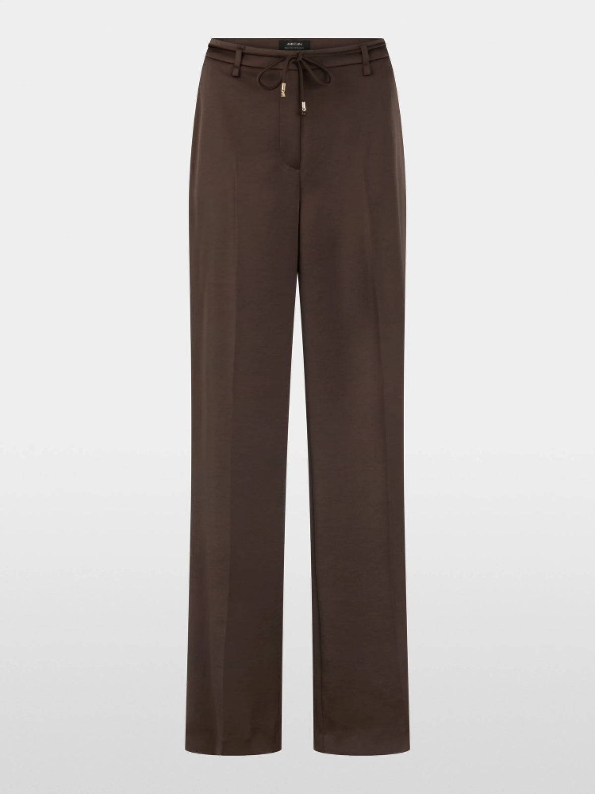 Marc Cain Seal Brown Women WARRI Shiny Fabric Trousers SKU: BC 81.41 W60_697 Image 06