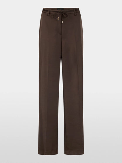 Marc Cain Seal Brown Women WARRI Shiny Fabric Trousers SKU: BC 81.41 W60_697 Image 06