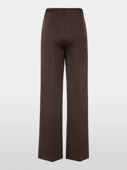 Marc Cain Seal Brown Women WARRI Shiny Fabric Trousers SKU: BC 81.41 W60_697 Image 07