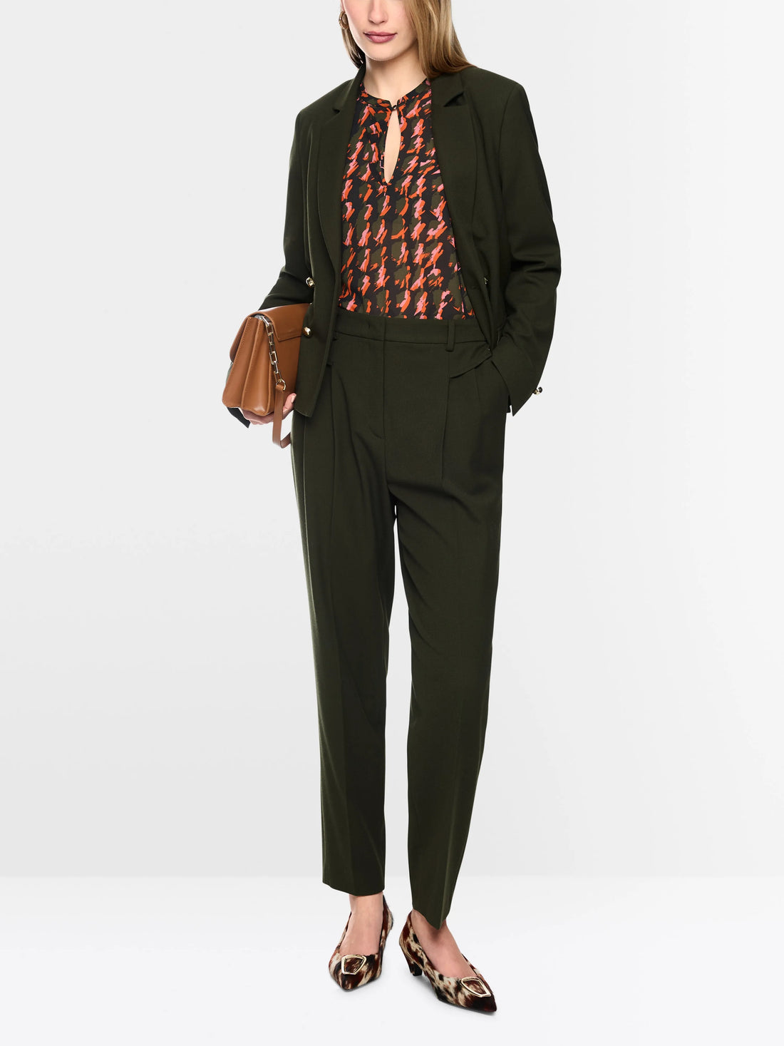 Marc Cain Forest Night New Women FAQUS Trousers with Crease SKU: BC 81.56 W29_599 Image 01