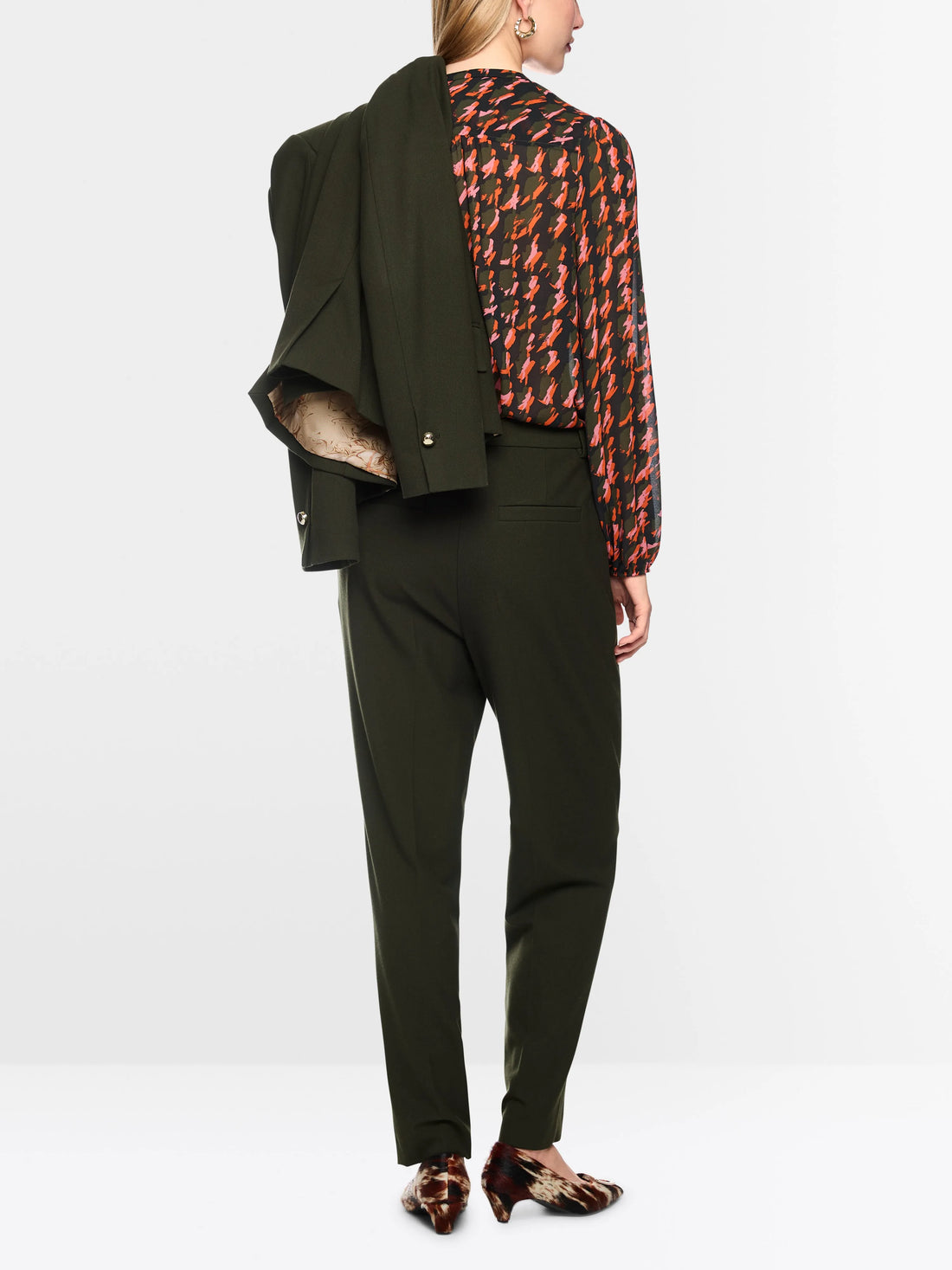Marc Cain Forest Night New Women FAQUS Trousers with Crease SKU: BC 81.56 W29_599 Image 02