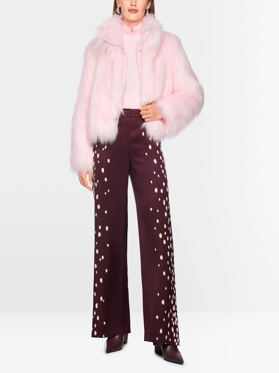 Marc Cain Winetasting Women WARRI Flowing Trousers with Polka Dots SKU: BC 81.70 W58_296 Image 01