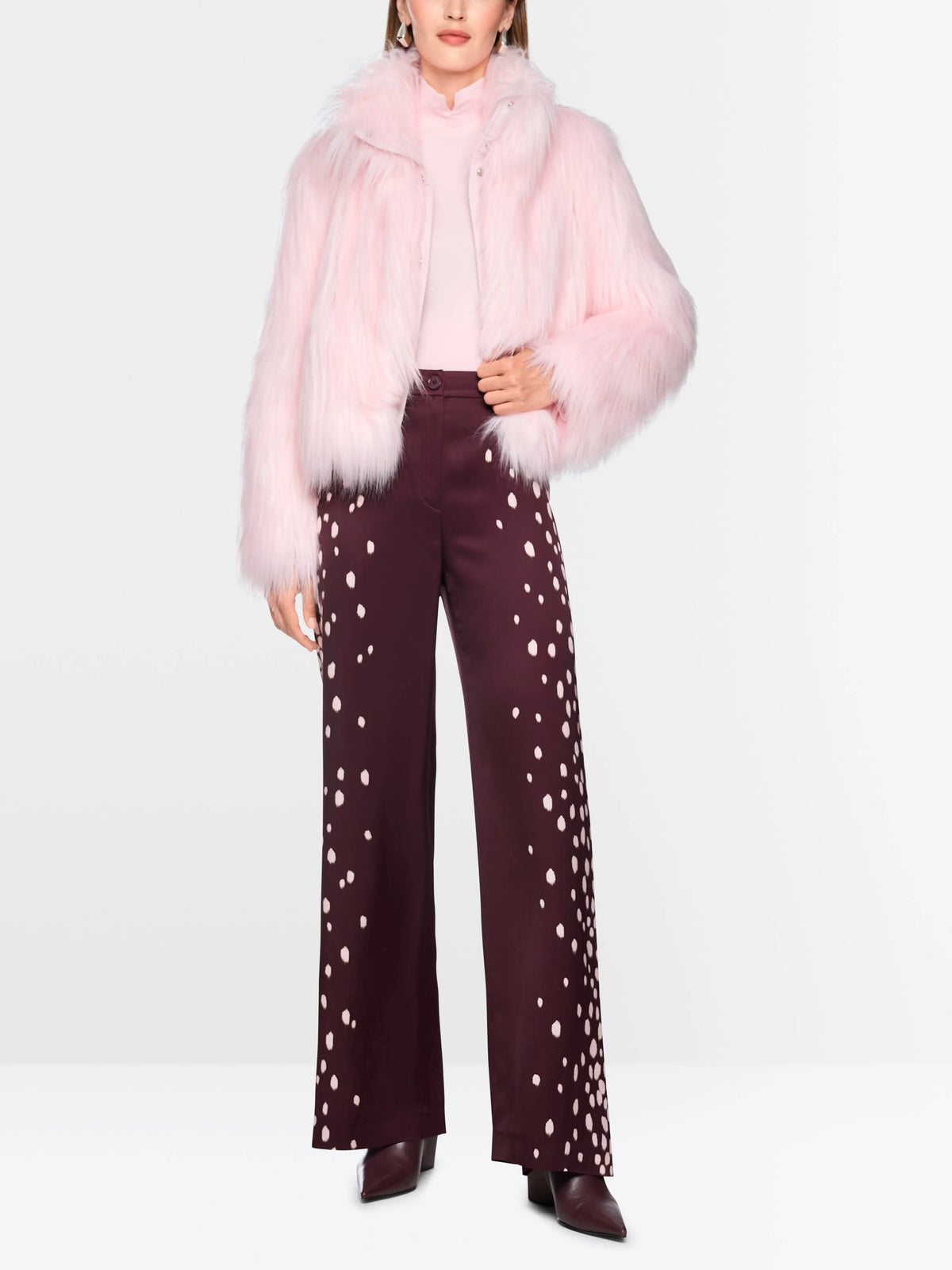 Marc Cain Winetasting Women WARRI Flowing Trousers with Polka Dots SKU: BC 81.70 W58_296 Image 01